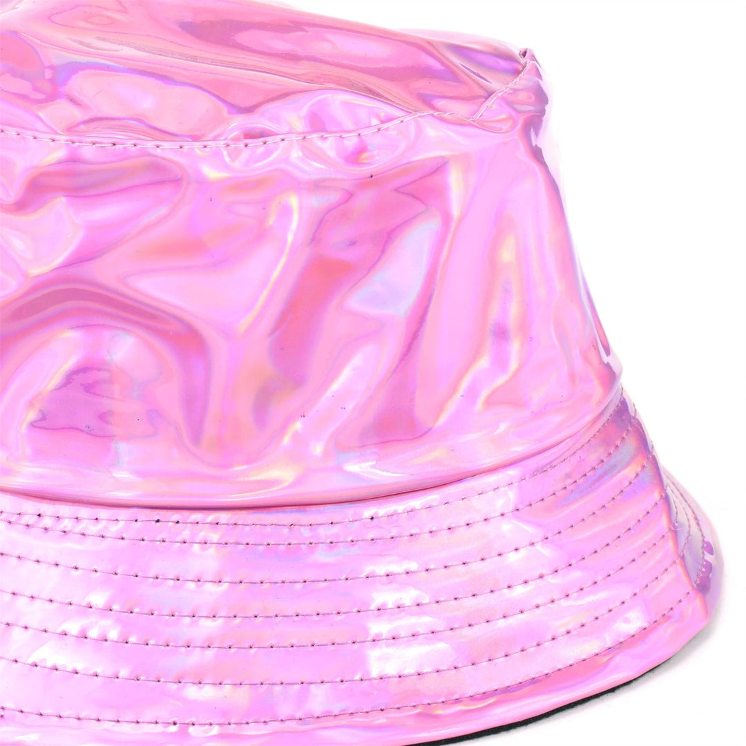 Holographic Bucket Hat - Shiny Baby Pink