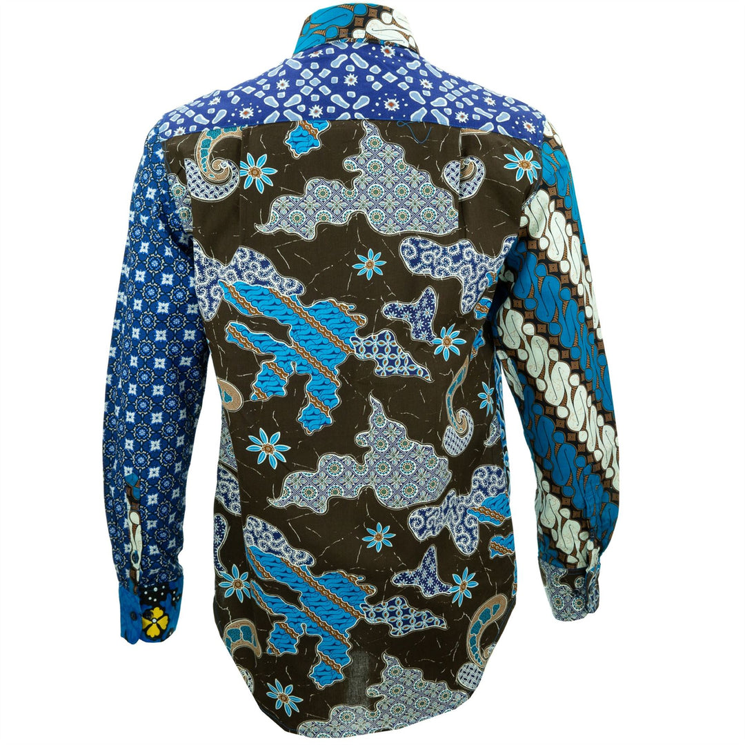 Regular Fit Long Sleeve Shirt - Random Mixed Panel Batik