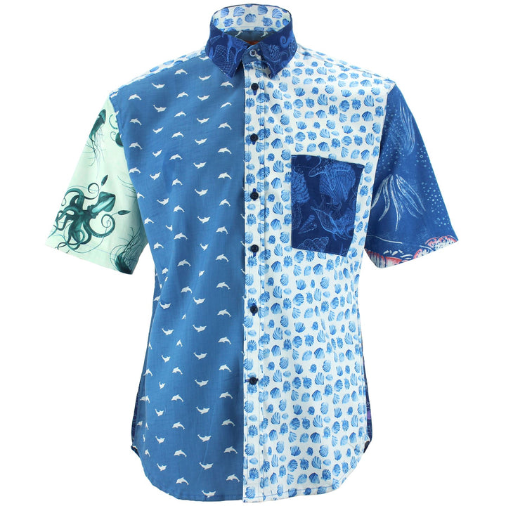 Regular Fit Short Sleeve Shirt - Random Mixed Panel - Sealife