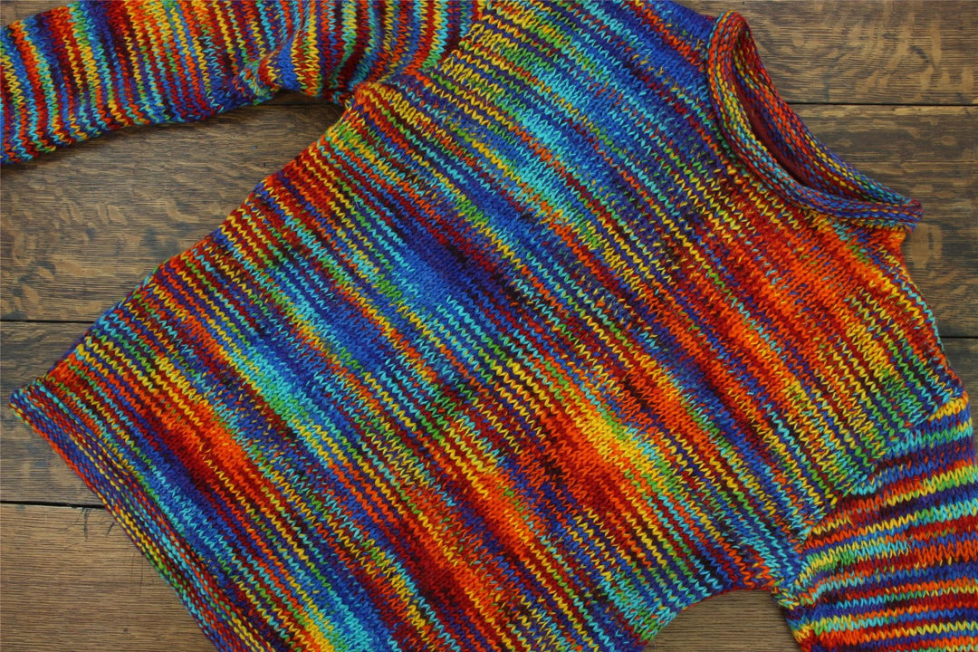 Hand Knitted Wool Jumper - SD Rainbow