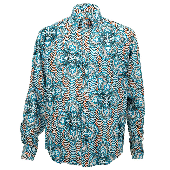 Regular Fit Long Sleeve Shirt - Concentric Burst