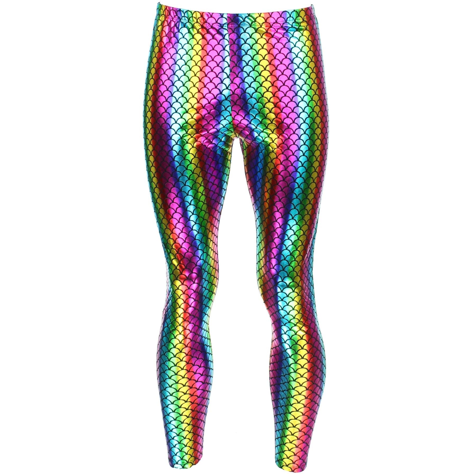 Rainbow metallic leggings best sale