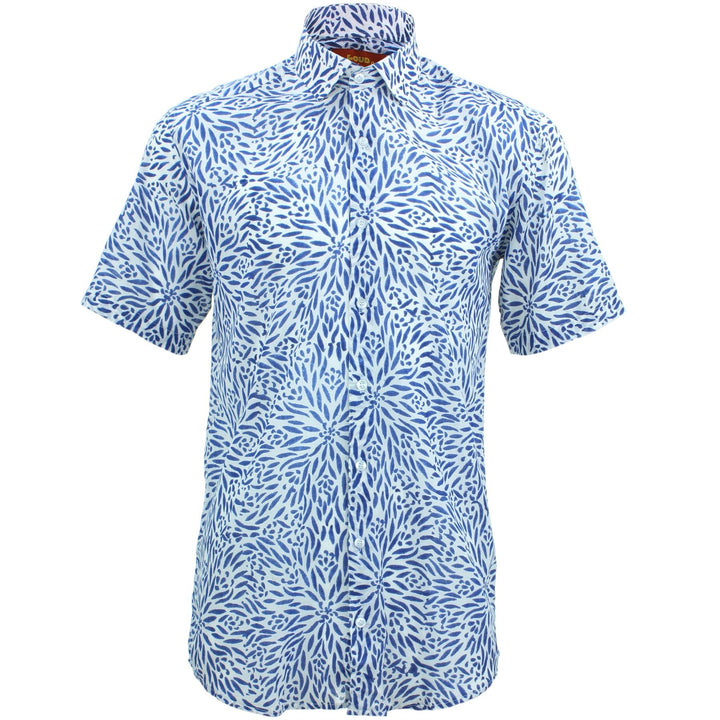 Tailored Fit Short Sleeve Shirt - Block Print - Stamen