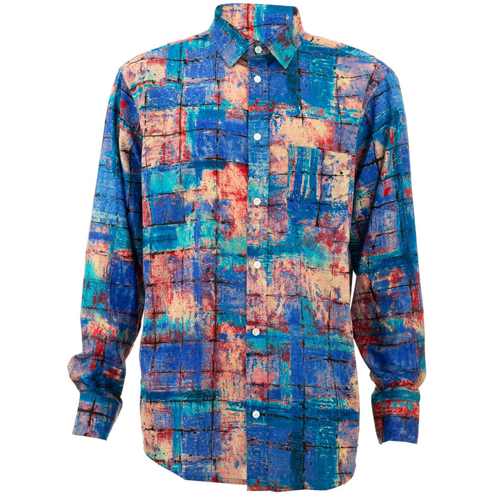 Regular Fit Long Sleeve Shirt - Satellite Grid