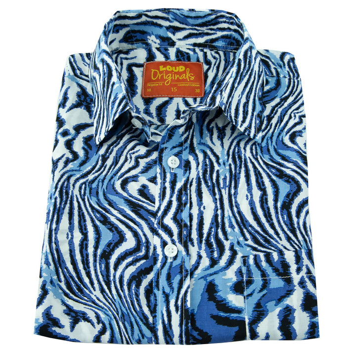 Regular Fit Long Sleeve Shirt - Blue Zebra