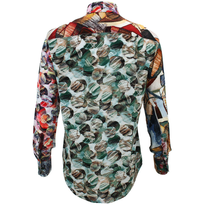 Regular Fit Long Sleeve Shirt - Random Mixed Panel - Abstract