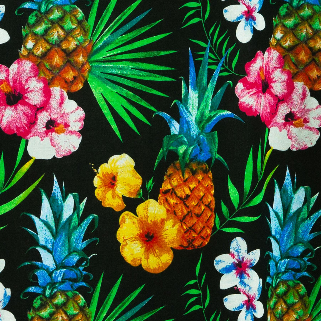 Regular Fit Short Sleeve Shirt - Totally Tropical - Black