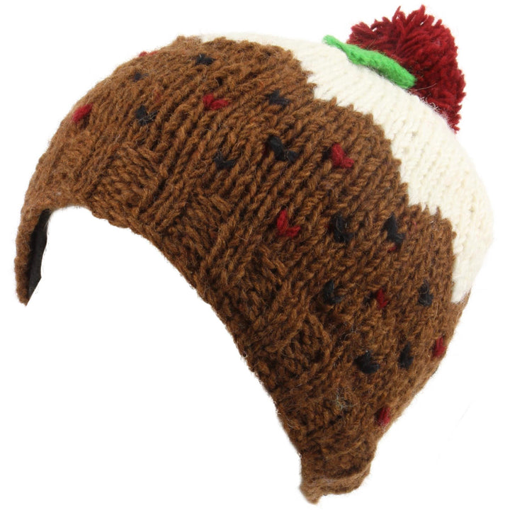 Wool Knit Christmas Pudding Hat