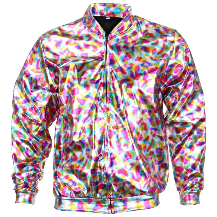 Unisex Shiny Bomber Jacket - Rainbow