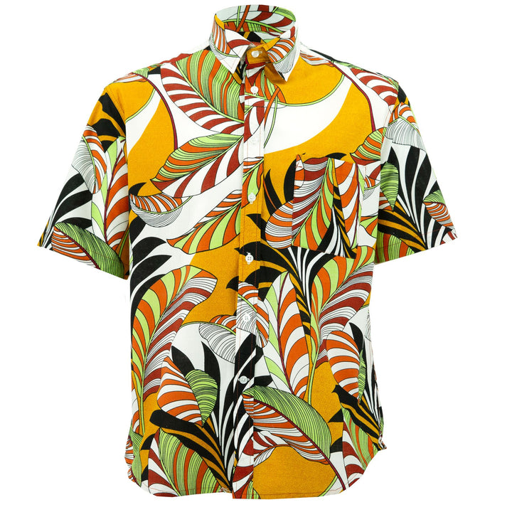 Regular Fit Short Sleeve Shirt - Exotic Vine - Orange