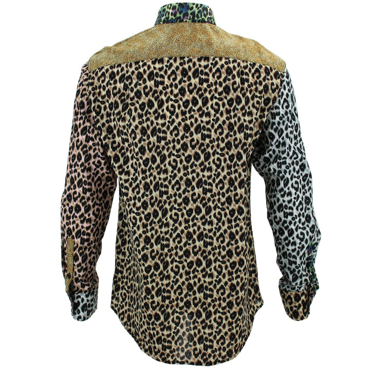 Regular Fit Long Sleeve Shirt - Random Mixed Panel - Animal Print