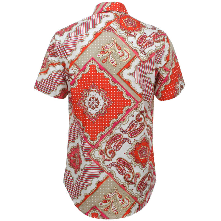 Tailored Fit Short Sleeve Shirt - Abstract Paisley & Polka Dots