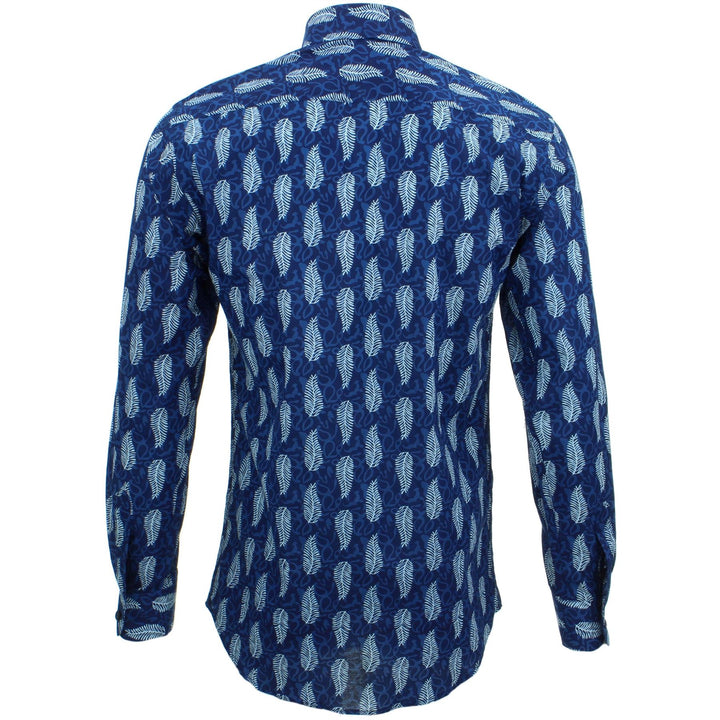 Slim Fit Long Sleeve Shirt - Block Print - Feather