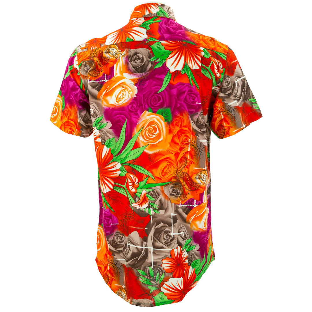 Regular Fit Short Sleeve Shirt - Roses