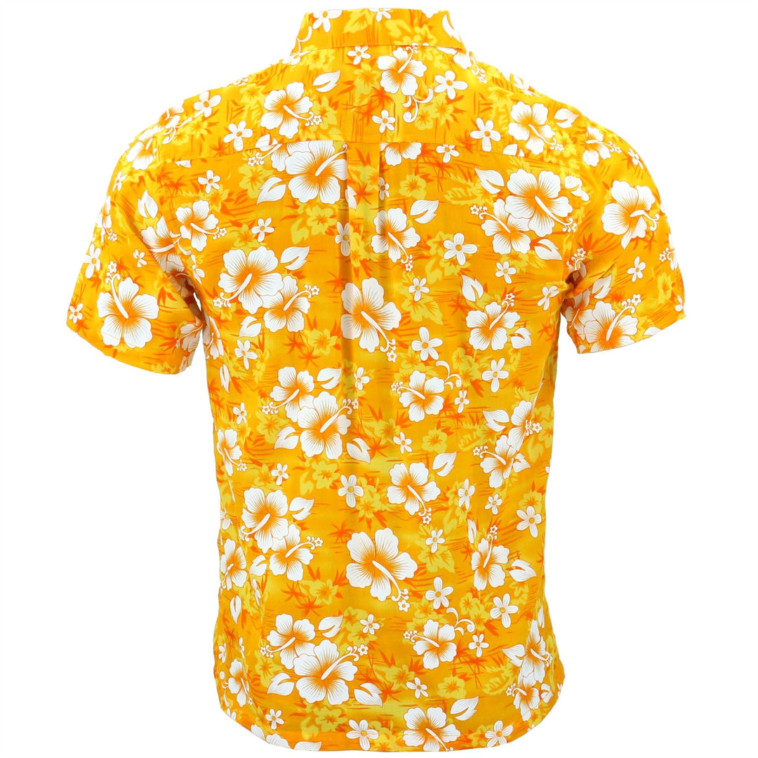 Short Sleeve Hawaiian Shirt - Yellow