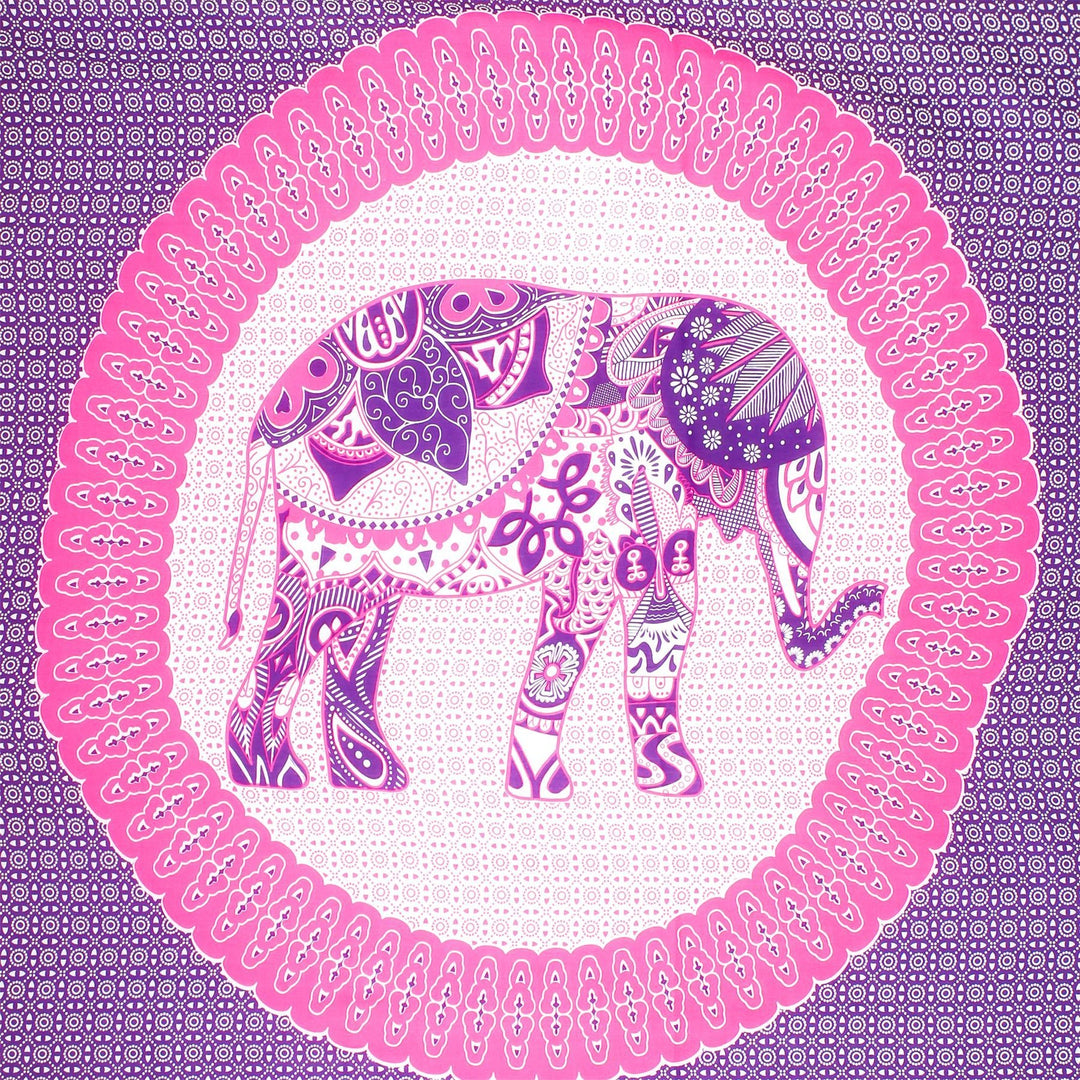 Viscose Rayon Sarong - Elephant Mandala - Purple