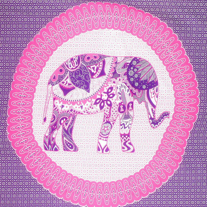 Viscose Rayon Sarong - Elephant Mandala - Purple