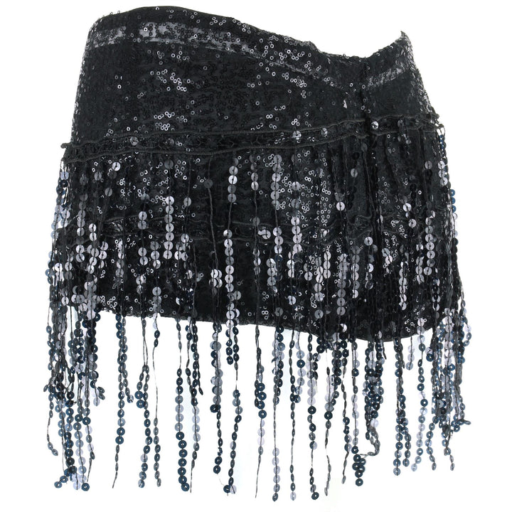 Sequin Tassel Hot Pants - Black