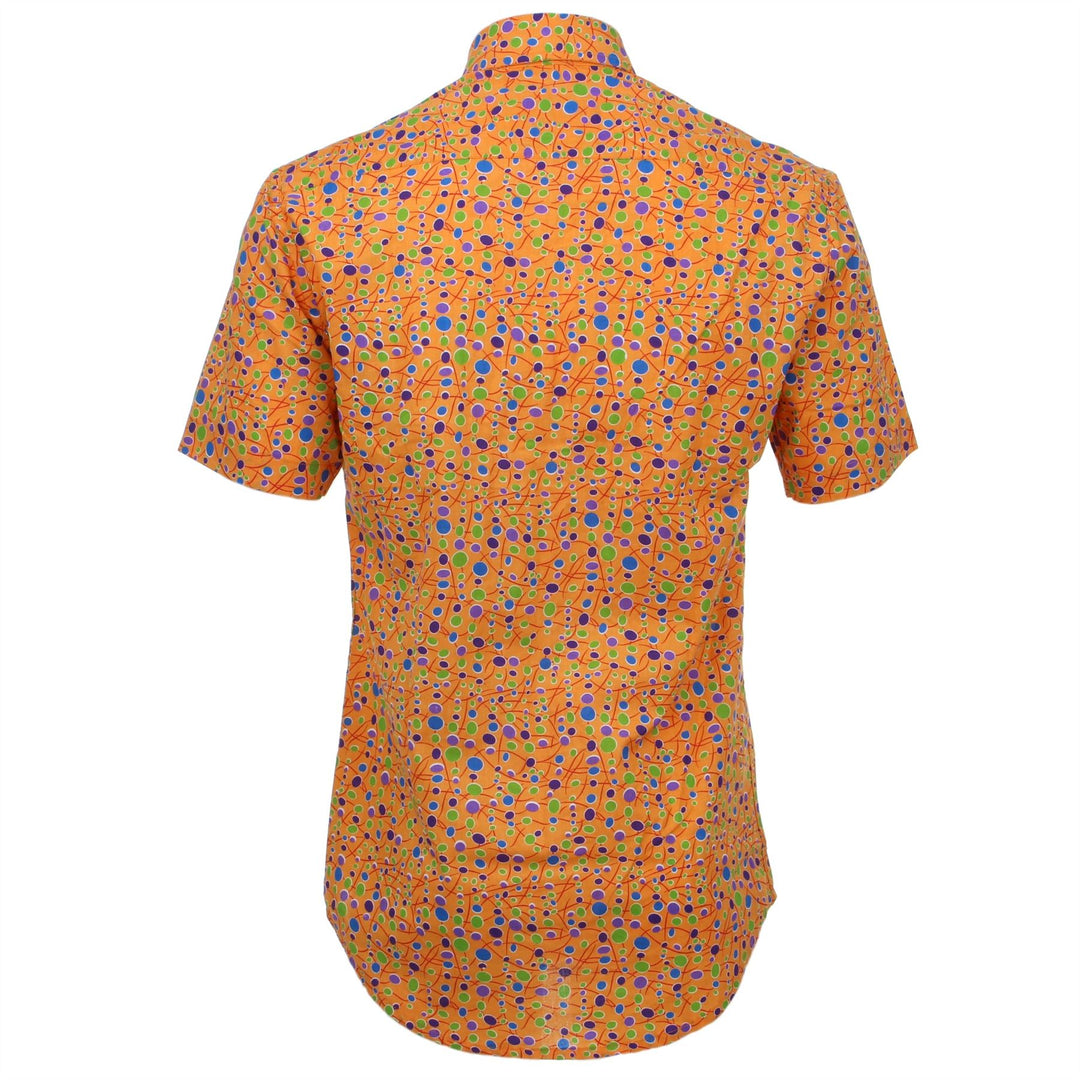 Tailored Fit Short Sleeve Shirt - Orange & Multi Dots