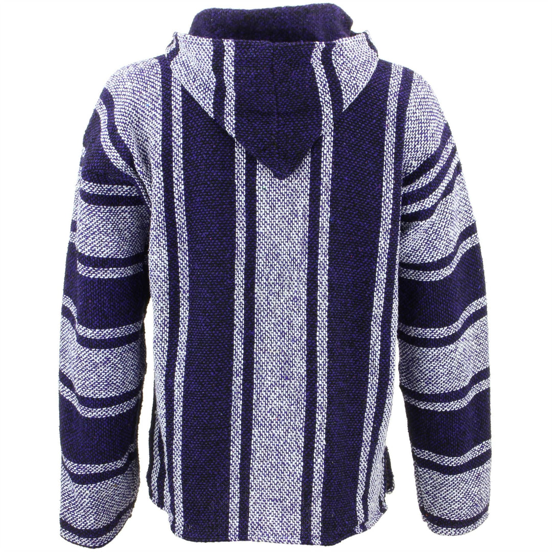 Mexican Baja Jerga Hoody - Purple & Natural