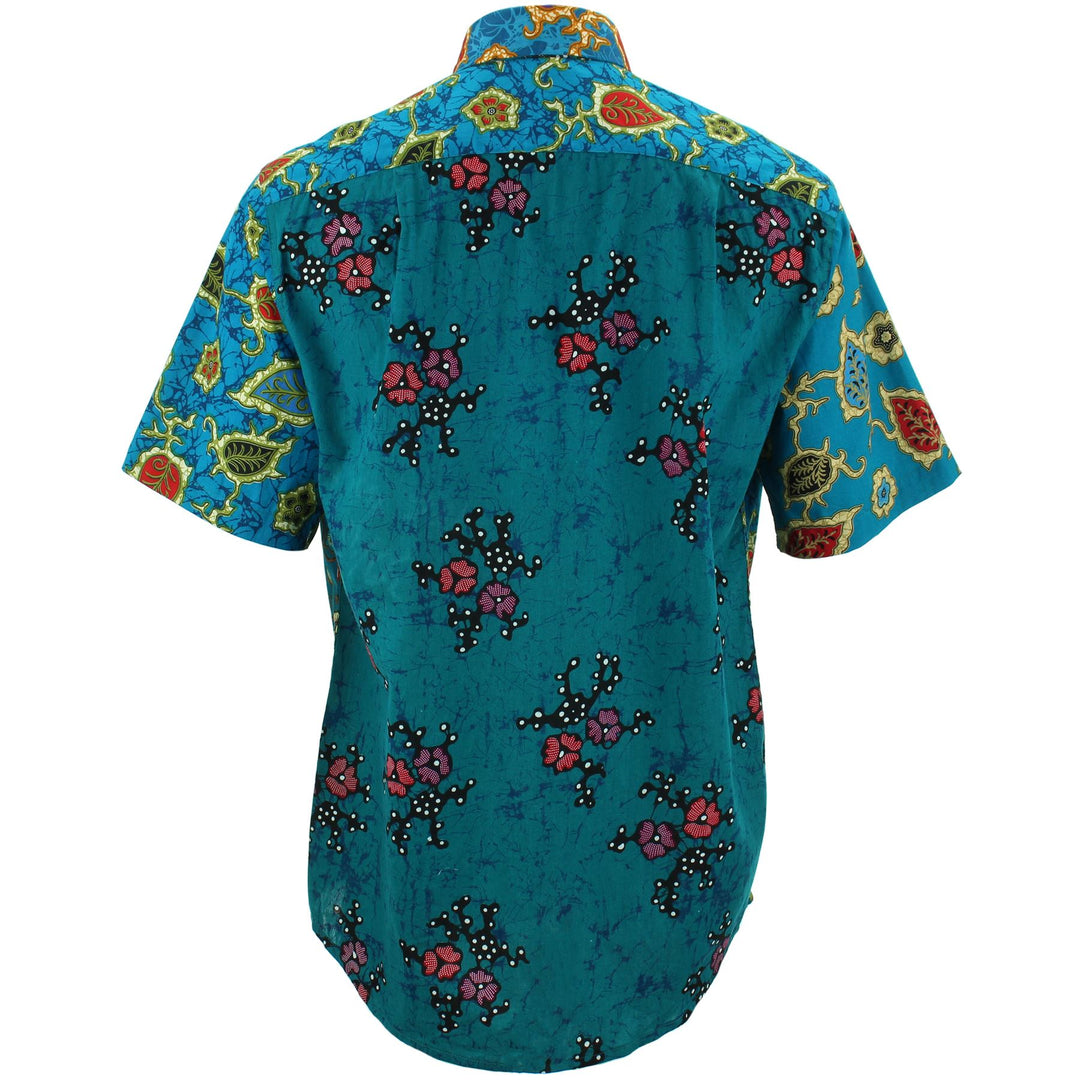 Regular Fit Short Sleeve Shirt - Random Mixed Panel - Batik