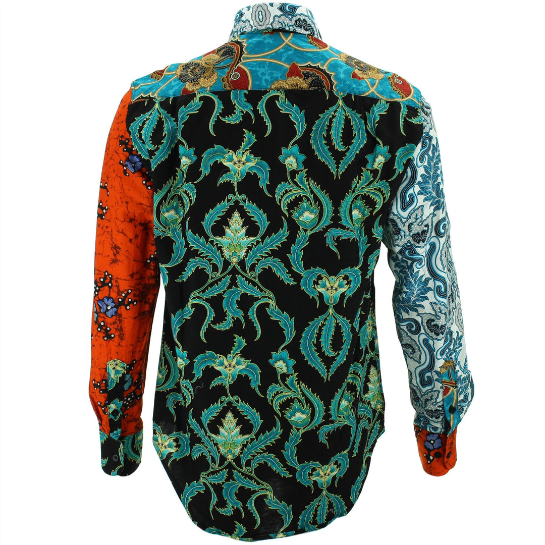 Regular Fit Long Sleeve Shirt - Random Mixed Panel - Batik