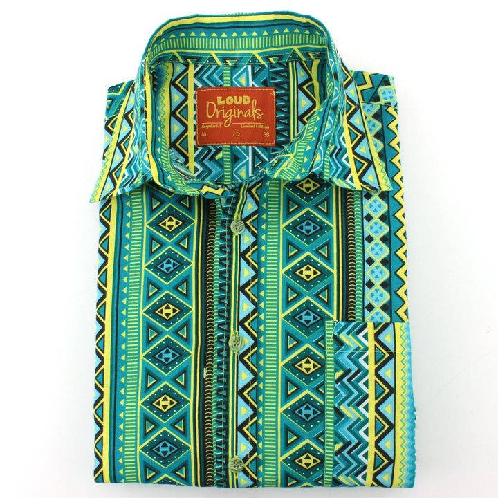 Slim Fit Long Sleeve Shirt - Aztec