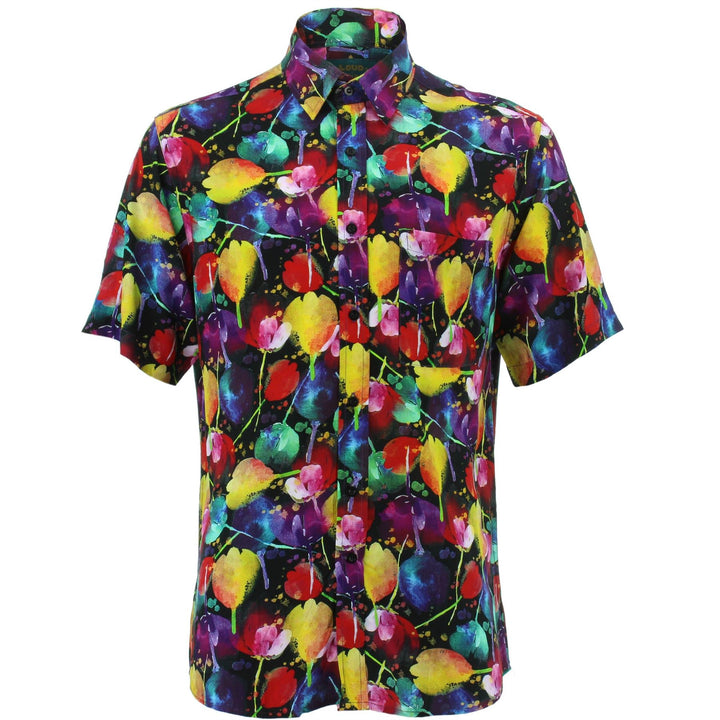 Regular Fit Short Sleeve Shirt - Tulips