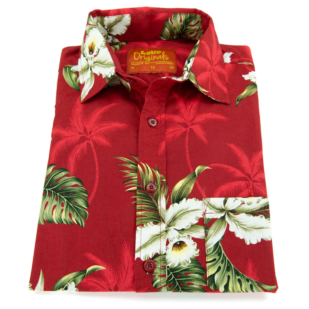 Regular Fit Short Sleeve Shirt - Red Palm