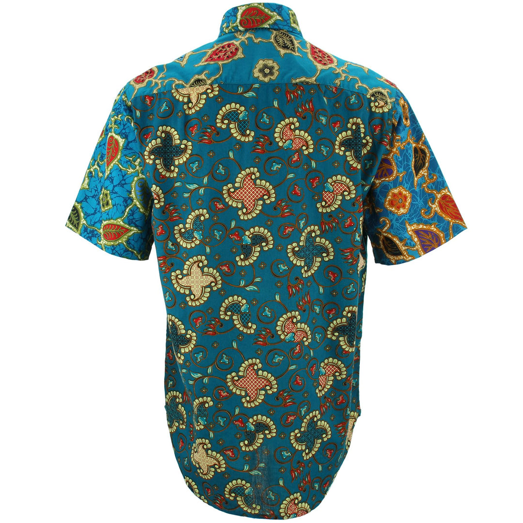 Regular Fit Short Sleeve Shirt - Random Mixed Panel - Batik