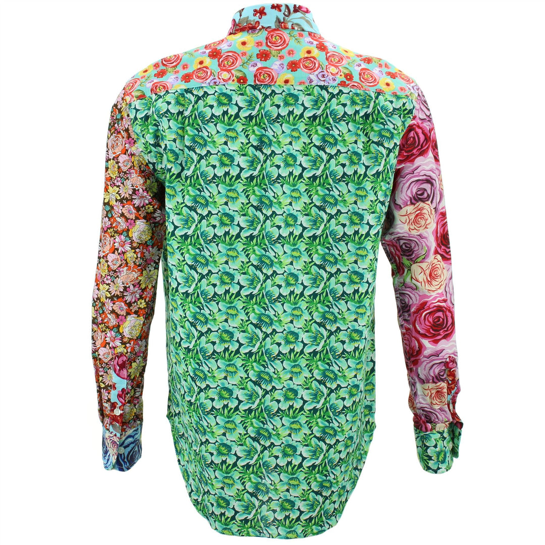 Regular Fit Long Sleeve Shirt - Random Mixed Panel - Floral