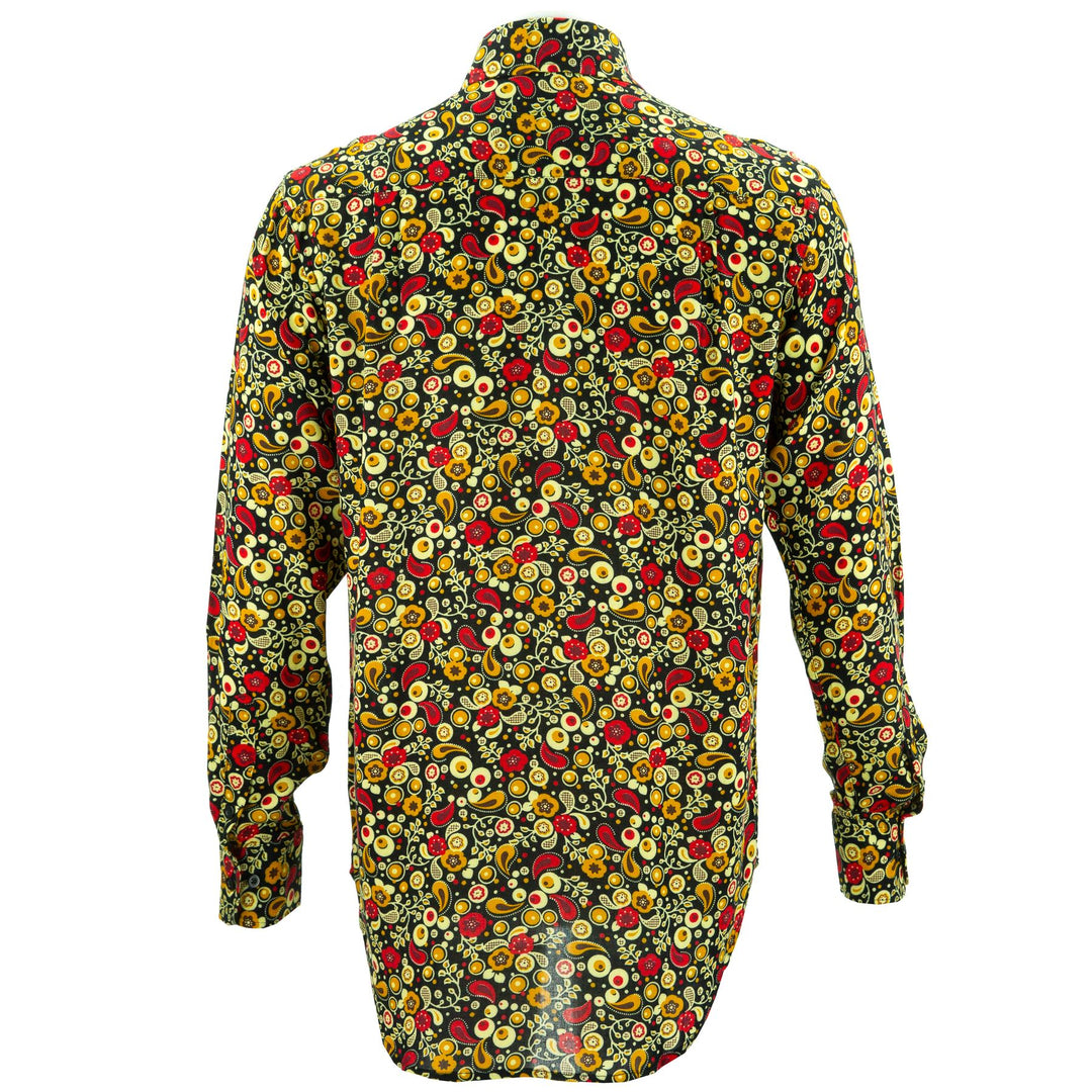 Regular Fit Long Sleeve Shirt - Paisley Garden - Red