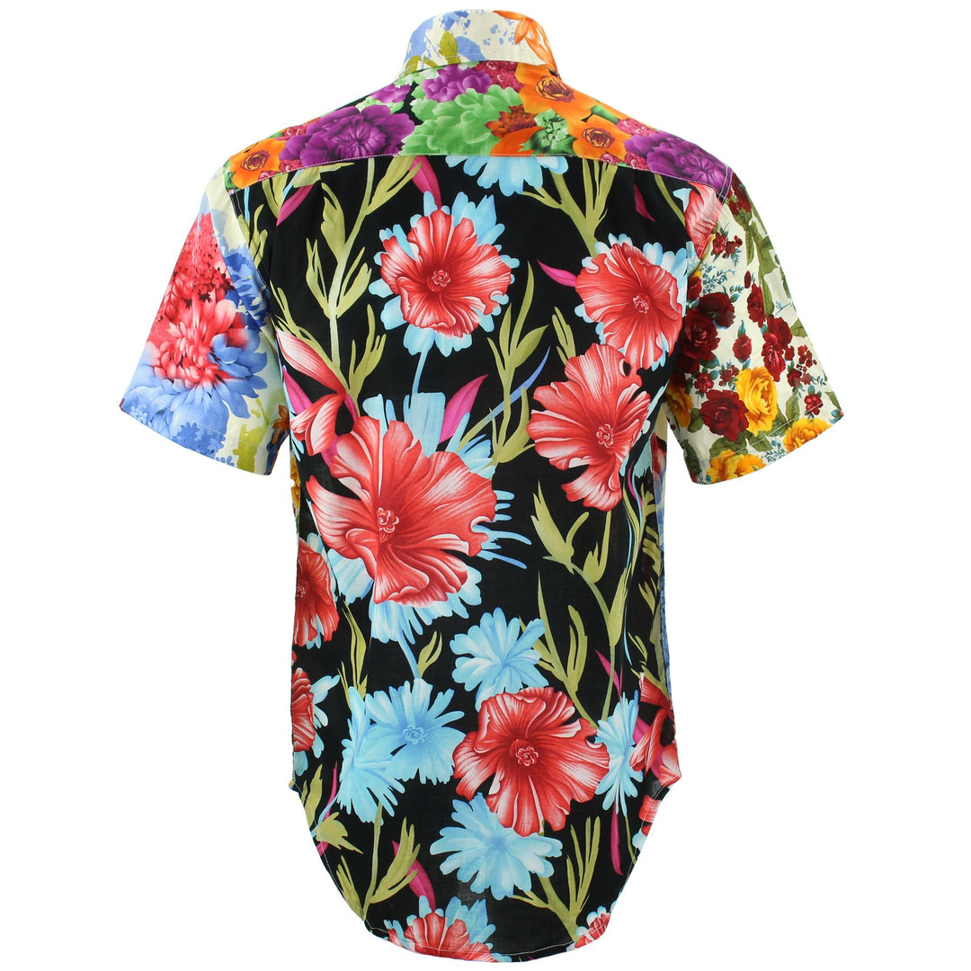 Regular Fit Short Sleeve Shirt - Random Mixed Panel - Floral