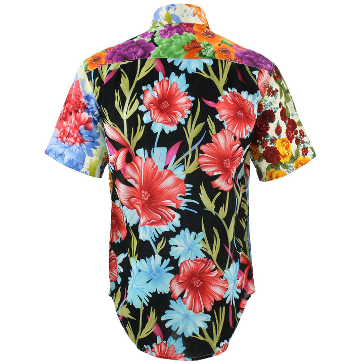 Regular Fit Short Sleeve Shirt - Random Mixed Panel - Floral