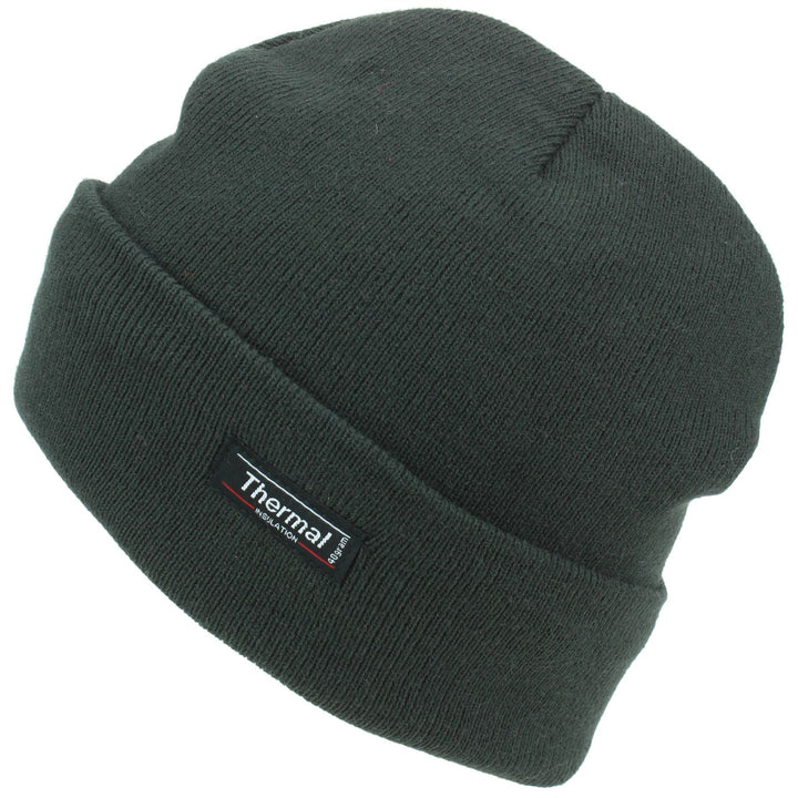 Fine Knit Beanie Hat - Brown