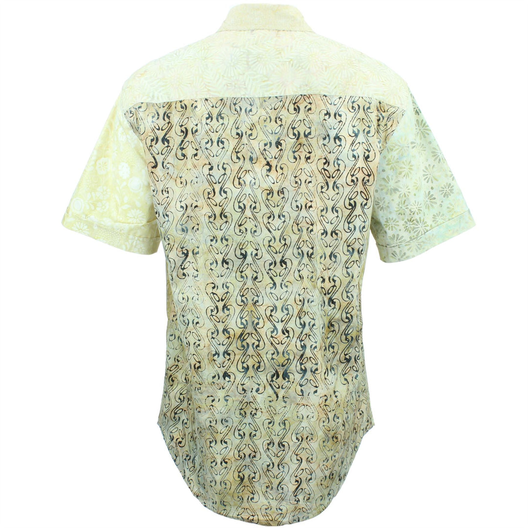 Regular Fit Short Sleeve Shirt - Random Mixed Batik - Beige