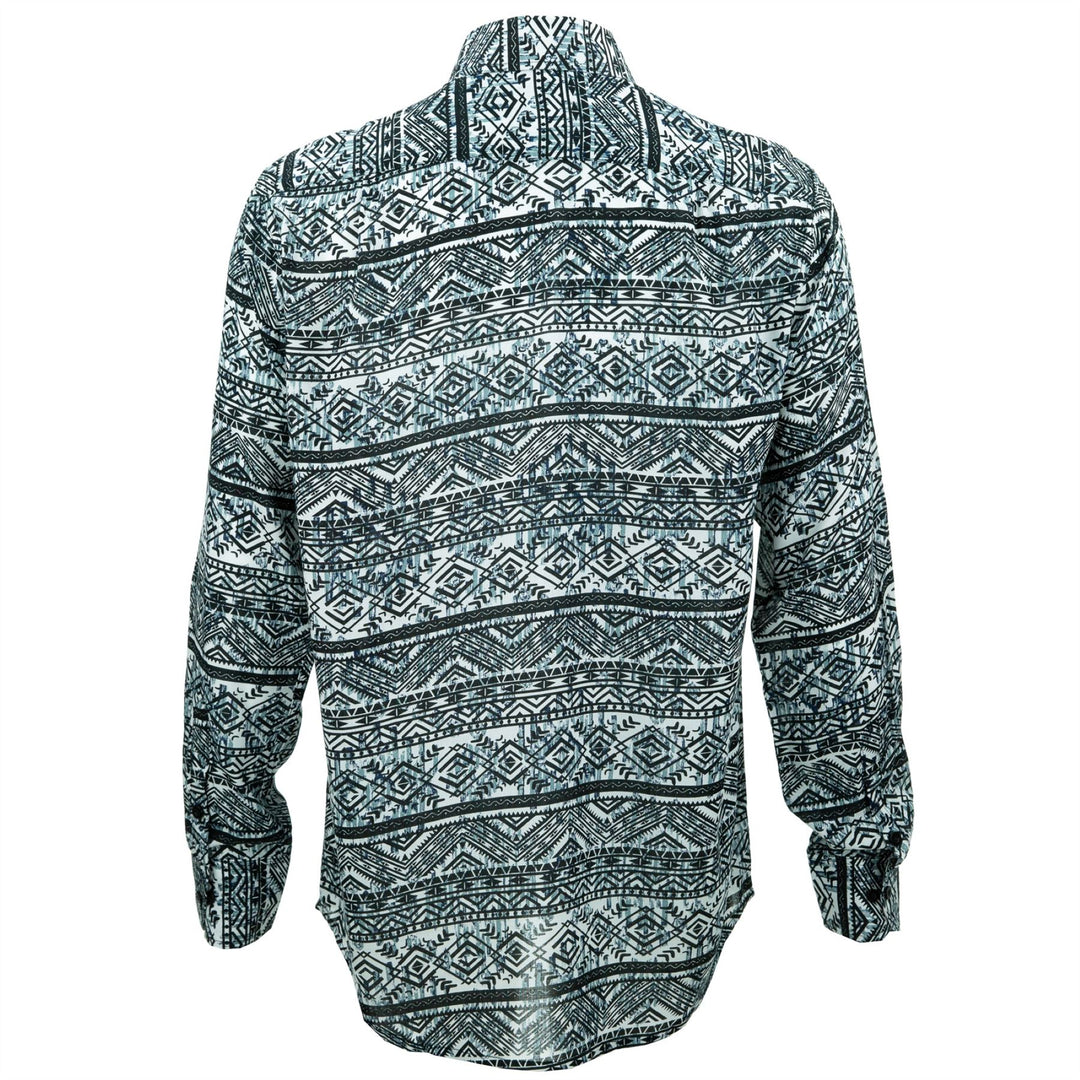 Regular Fit Long Sleeve Shirt - Geo Zig Zag