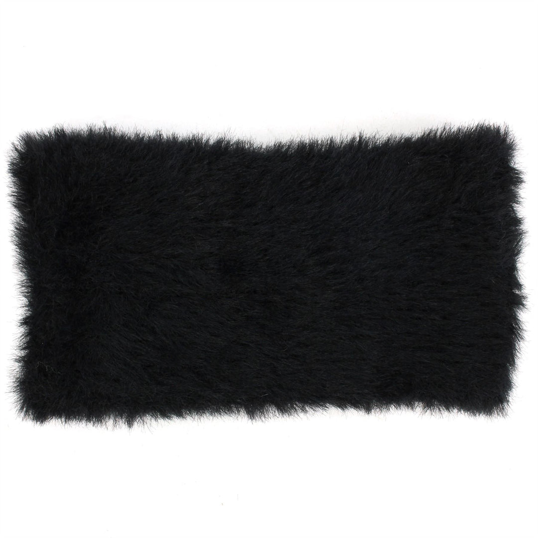 Faux Fur Twisted Bowknot Headband - Black