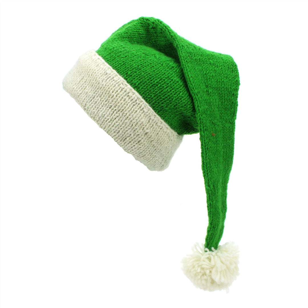 Hand Knitted Wool Christmas Beanie Hat - Elf