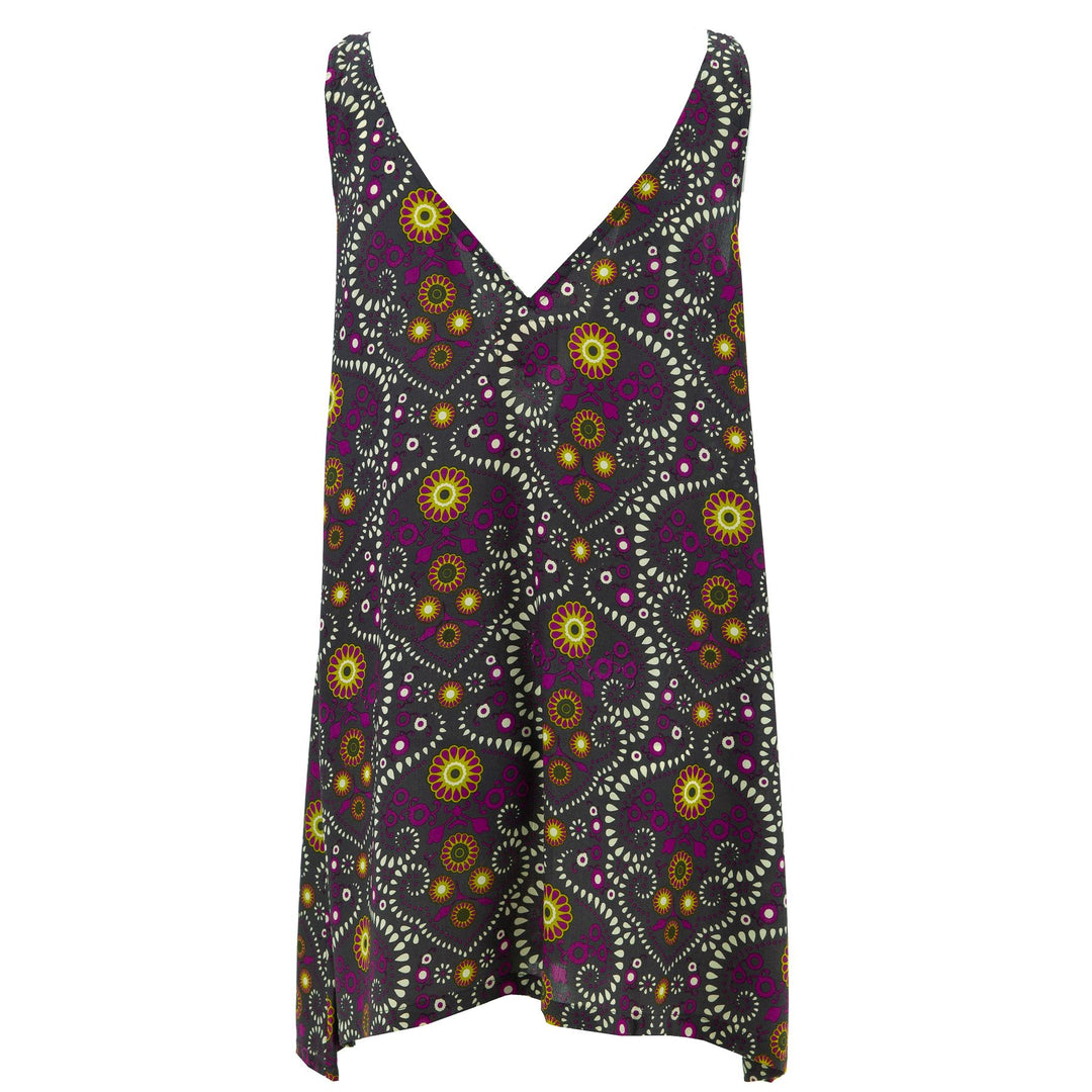 Floaty Asymmetrical Summer Dress - Flowery Spades