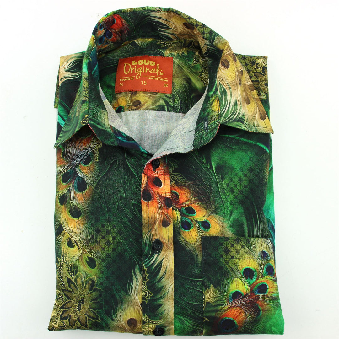 Regular Fit Short Sleeve Shirt - Peacock Feathers