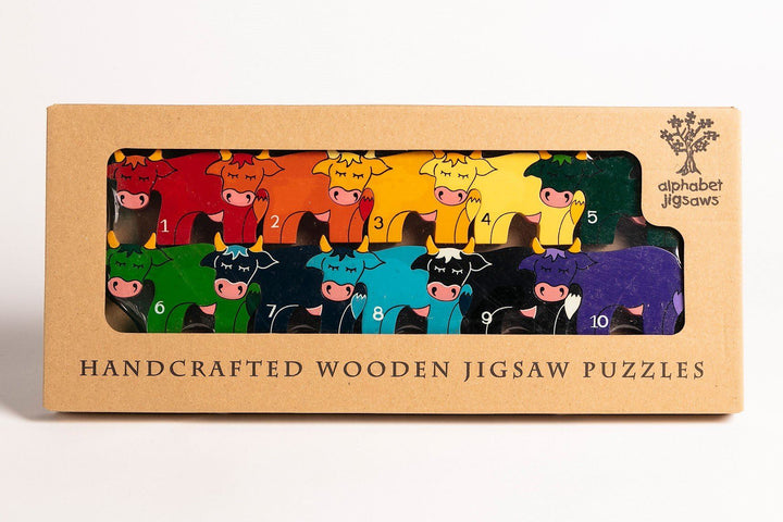 Handmade Wooden Jigsaw Puzzle - Number Cows