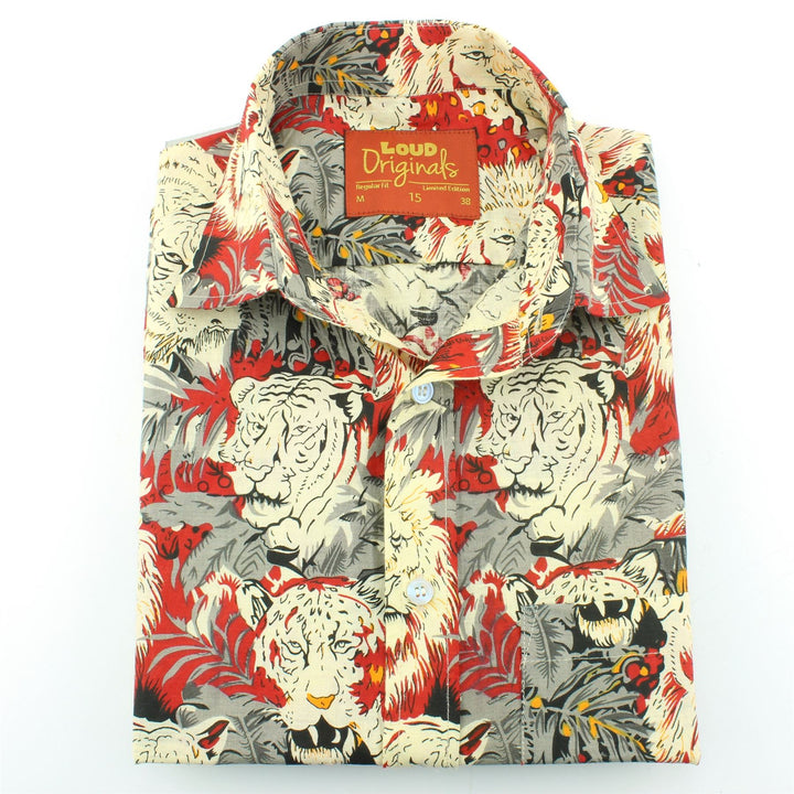 Regular Fit Short Sleeve Shirt - Tiger Lion Jungle