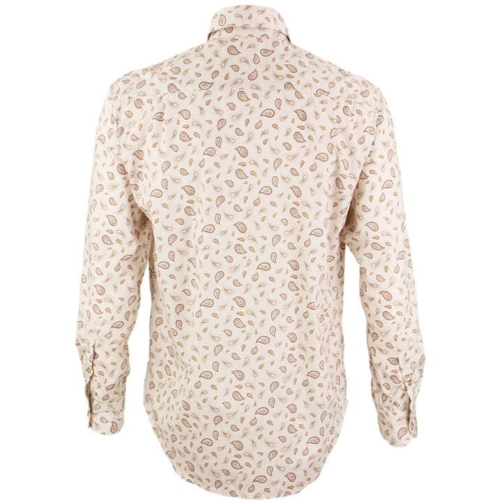 Regular Fit Long Sleeve Shirt - Beige Paisley