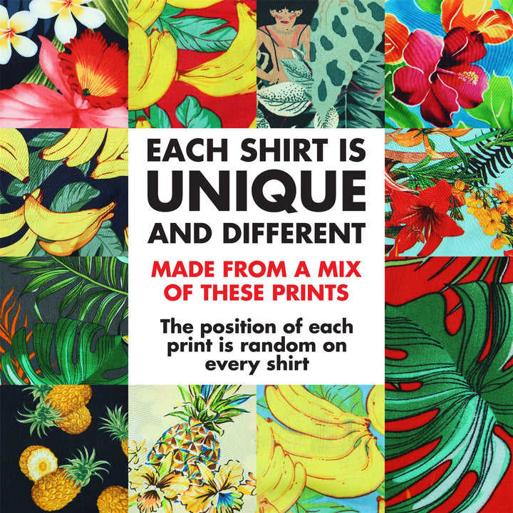 Regular Fit Short Sleeve Shirt - Random Mixed Panel - Tropical