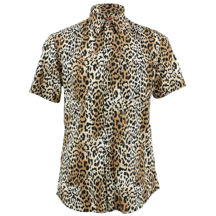 Tailored Fit Short Sleeve Shirt - Leopard