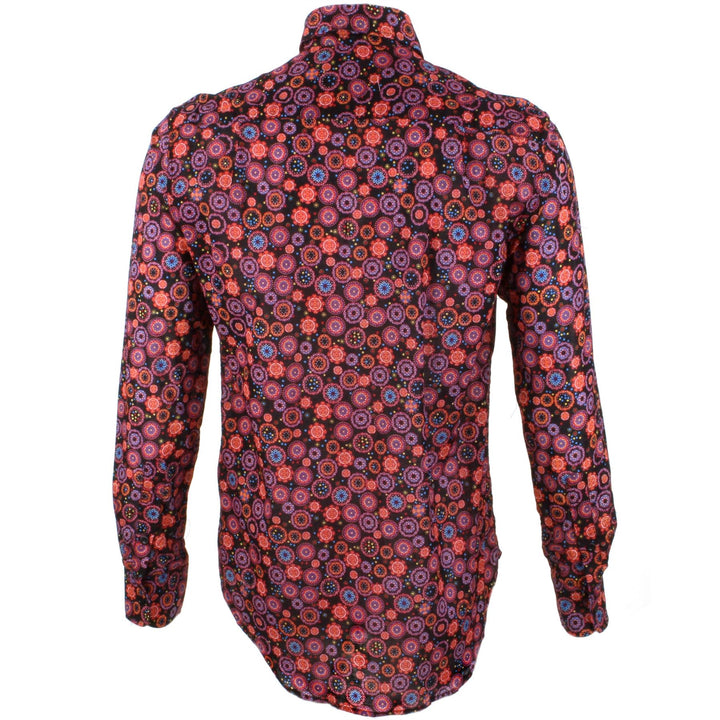 Regular Fit Long Sleeve Shirt - Red Abstract Circles