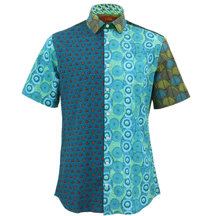 Tailored Fit Short Sleeve Shirt - Random Mixed Panel