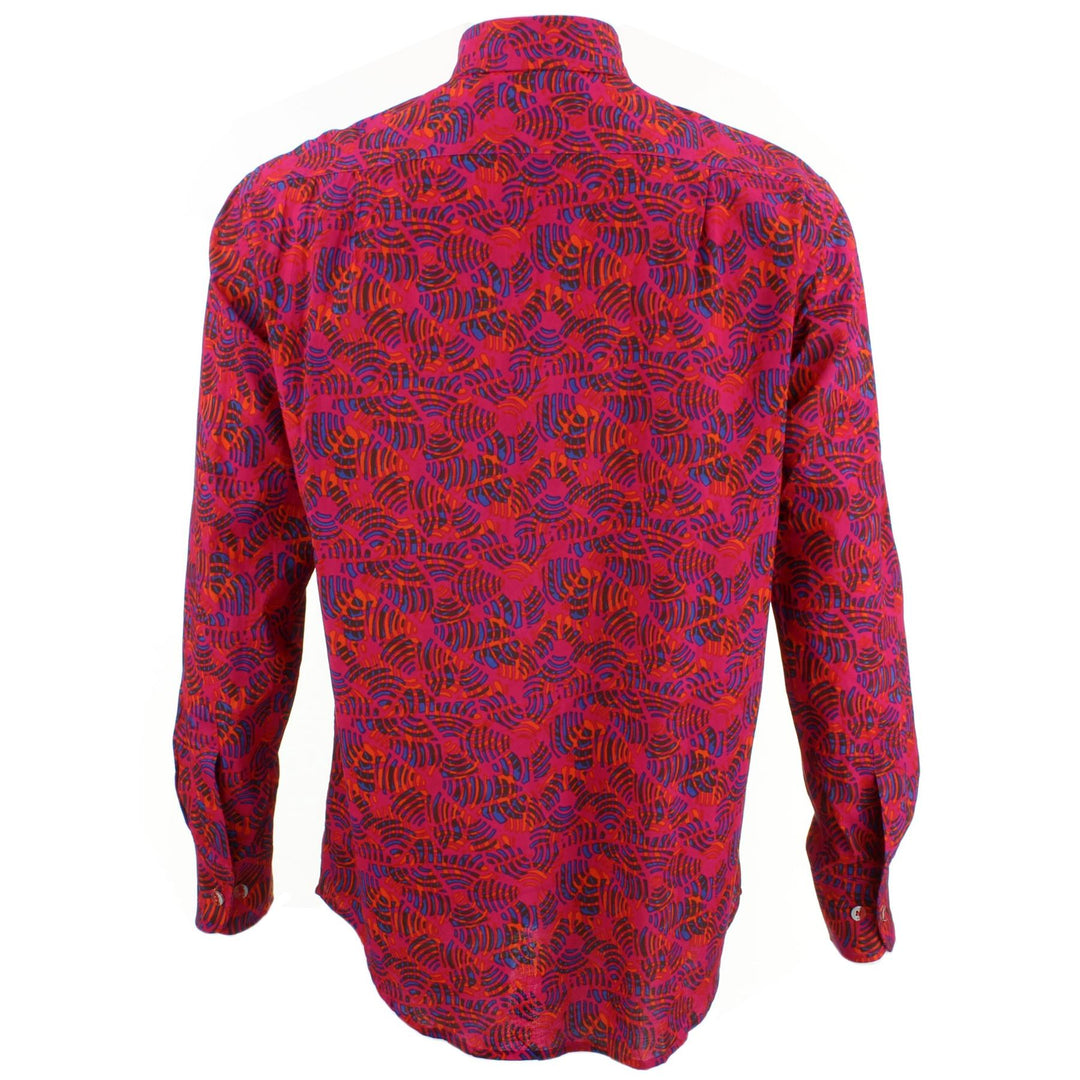 Regular Fit Long Sleeve Shirt - Pink & Blue Abstract