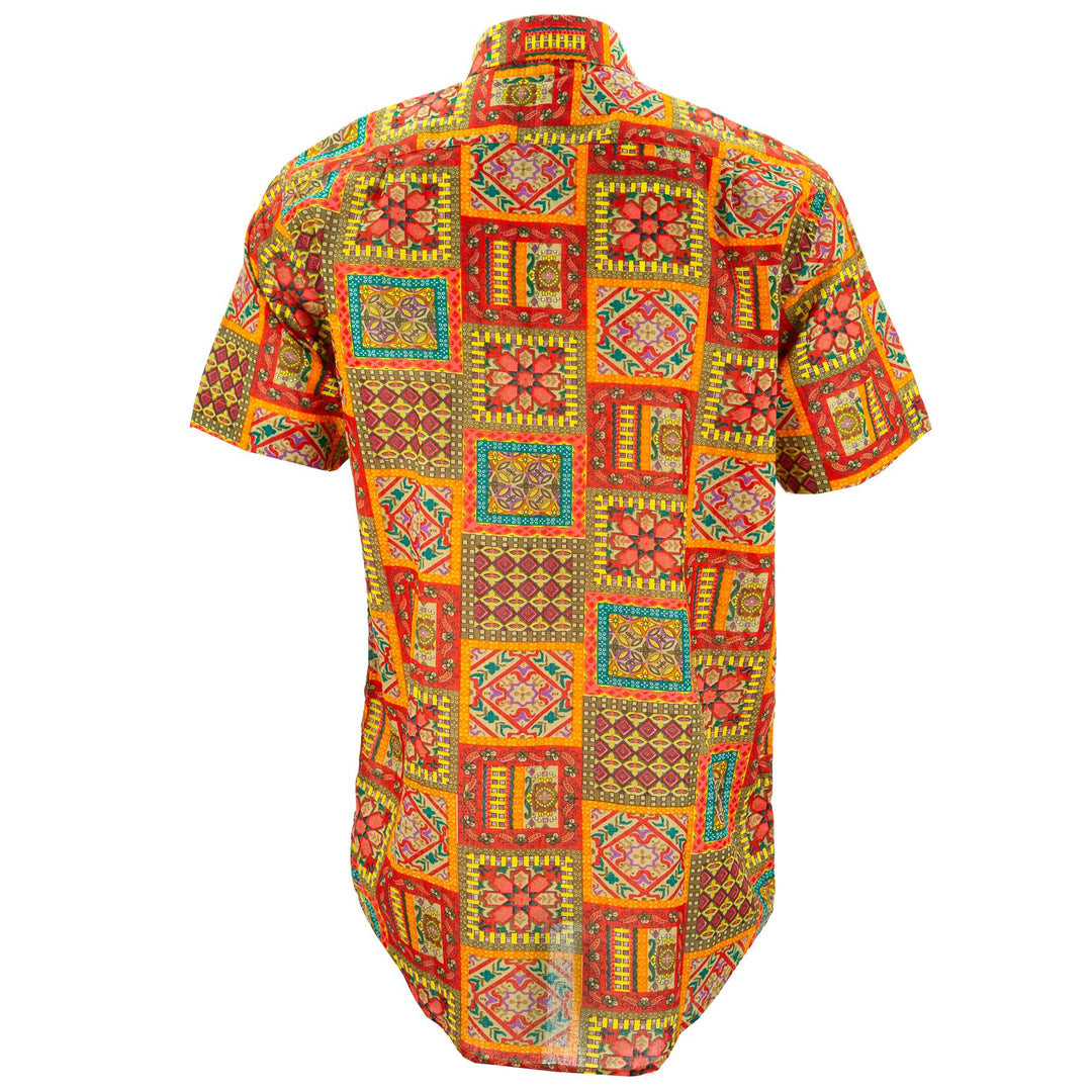 Regular Fit Short Sleeve Shirt - Patchwork